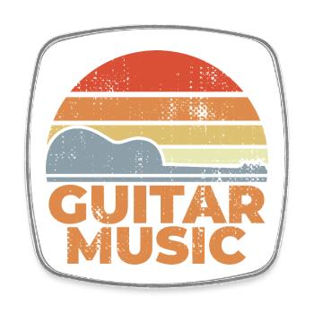 Guitar Music Vintage Look - Square fridge magnet - white - Front