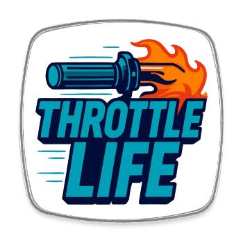 Throttle Life - Motorcycle - Biker - Square fridge magnet - white - Front