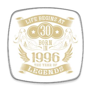 30th Birthday Life Angel Vintage 1996 Legends - Square fridge magnet - white - Front