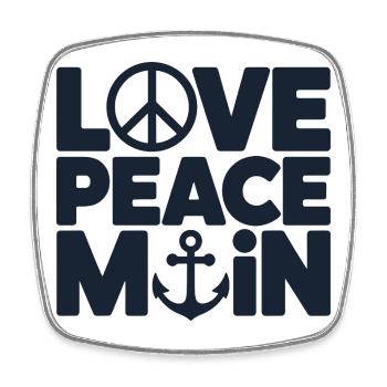 Love Peace Main Maritime Anchor Dicton pour - Magnet carré - blanc - Devant
