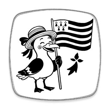 Bretagne, breton, bretonne - Magnet carré - blanc - Devant