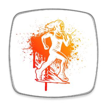 Clear running motif for every day - Square fridge magnet - white - Front