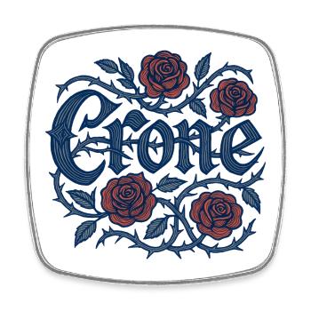 George Roses with Thorny Vines - Square fridge magnet - white - Front