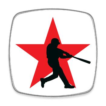 Baseball – Sport - Viereckiger Kühlschrankmagnet - Weiß - Vorne