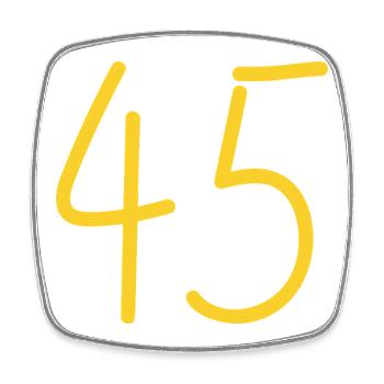 45 - Square fridge magnet - white - Front