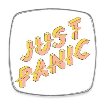 Just Basic 3D Retro Typo - Viereckiger Kühlschrankmagnet - Weiß - Vorne
