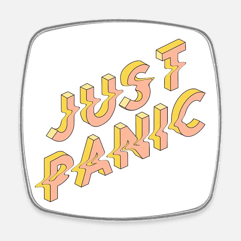 Just Basic 3D Retro Typo - Square fridge magnet - white