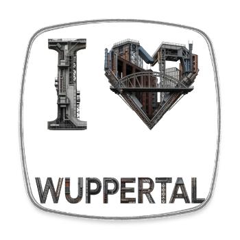 I Love Wuppertal – Industrial City Design - Viereckiger Kühlschrankmagnet - Weiß - Vorne
