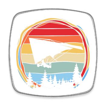 Paraglider Paraglider Paragliding Paragliding - Square fridge magnet - white - Front