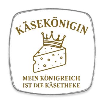 Käsekönigin - Viereckiger Kühlschrankmagnet - Weiß - Vorne