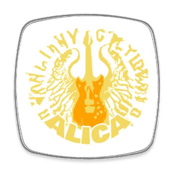 Guitar Alica - Magnet carré - blanc - Devant