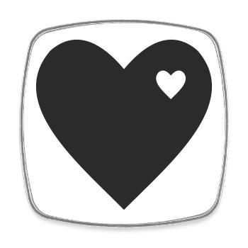 Minimalist heart with accent - Square fridge magnet - white - Front