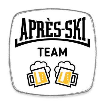 Après-Ski Team (Bier Apres Ski Konkav / POS 3C) - Viereckiger Kühlschrankmagnet - Weiß - Vorne