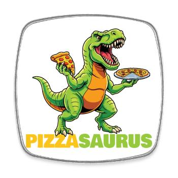 Pizzasaurus Dinosaur Pizza Lover Funny  - Square fridge magnet - white - Front