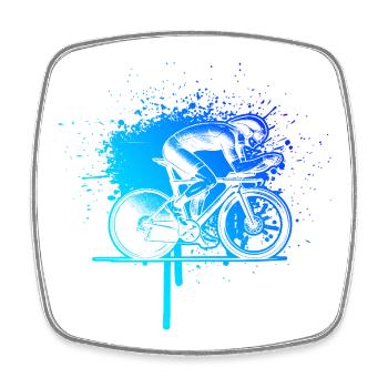 Motif drôle de vélo de route - Magnet carré - blanc - Devant