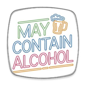 May Contain Alcohol Alkohol Mallorca Saufen JGA - Square fridge magnet - white - Front