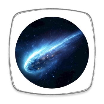 Astronomy Space Comet Streaking Tail - Square fridge magnet - white - Front