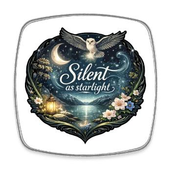 Silent as starlight - Square fridge magnet - white - Front
