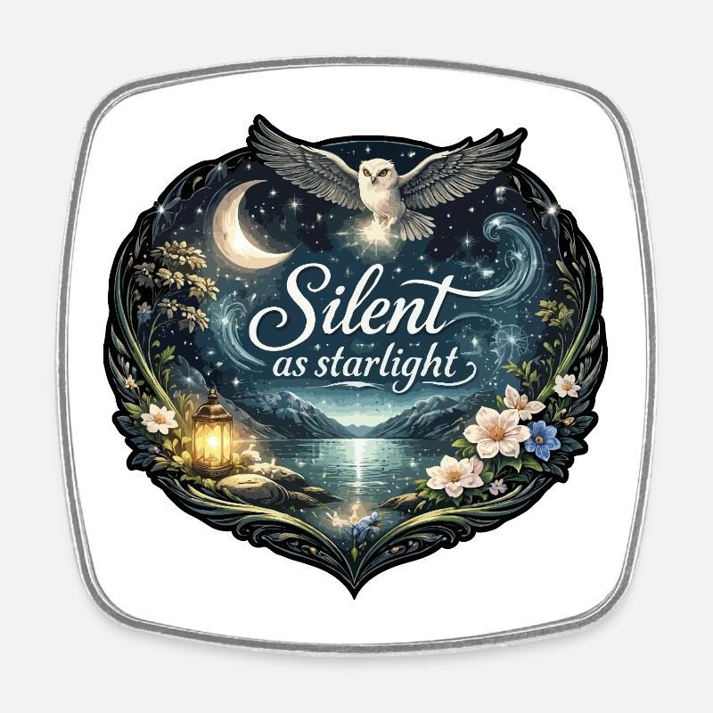 Silencieux comme la lumière des étoiles - Magnet carré - blanc