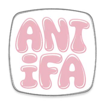 Antifa - Produits dérivés antifascistes - Magnet carré - blanc - Devant