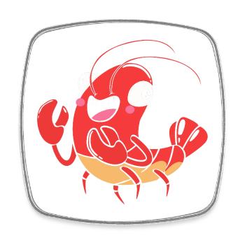 Hummer Meeresfrüchte Maine Lobster Languste - Viereckiger Kühlschrankmagnet - Weiß - Vorne