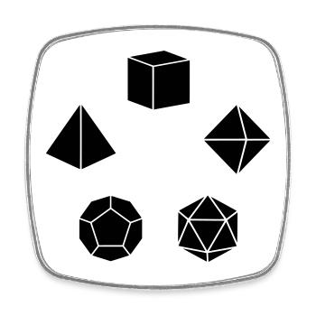 Pen&Paper Dice Set - Viereckiger Kühlschrankmagnet - Weiß - Vorne
