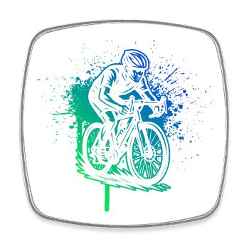 Roadbike motif with recognition value - Square fridge magnet - white - Front