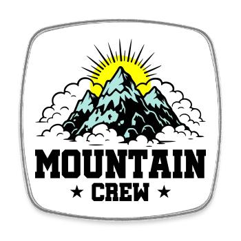 Montagnes Mountain Crew - Magnet carré - blanc - Devant