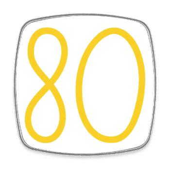 80 - Square fridge magnet - white - Front