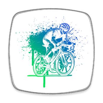 Road bike love to wear - Square fridge magnet - white - Front
