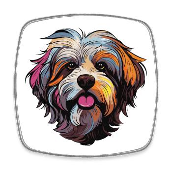 Bande dessinée de chien - Magnet carré - blanc - Devant