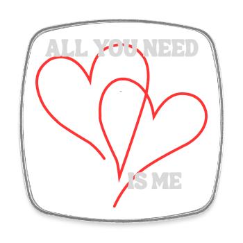 All you need  - Viereckiger Kühlschrankmagnet - Weiß - Vorne