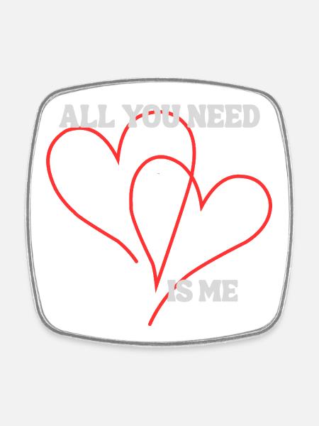 All you need - Square fridge magnet - white