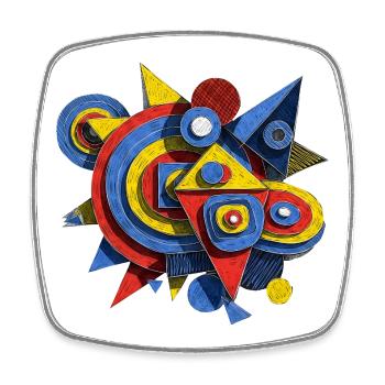 Art Motif Modern Abstract - Square fridge magnet - white - Front