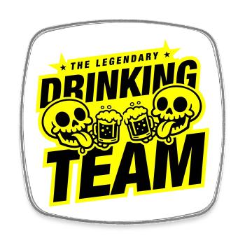 Drinking Team Skelett Bier - Viereckiger Kühlschrankmagnet - Weiß - Vorne