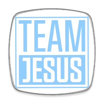 Team Jesus  - Viereckiger Kühlschrankmagnet - Weiß - Vorne