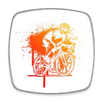 Einfach Roadbike zeitloses Design - Viereckiger Kühlschrankmagnet - Weiß - Vorne