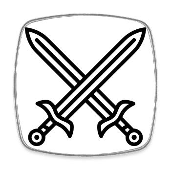 combat épée - Magnet carré - blanc - Devant