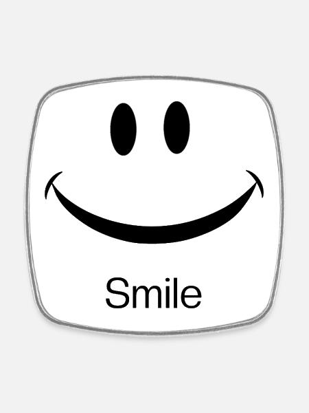 Minimalist pair of eyes - Square fridge magnet - white