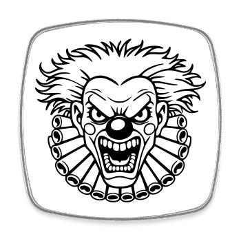 Böser Clown - Viereckiger Kühlschrankmagnet - Weiß - Vorne