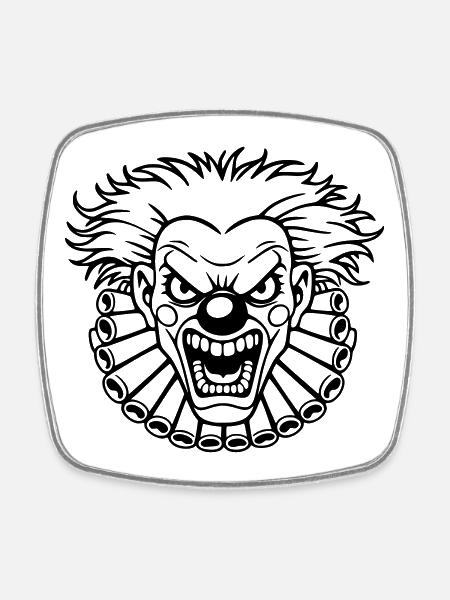 Wicked Clown - Square fridge magnet - white