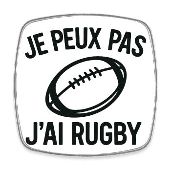 Je peux pas j'ai rugby - Magnet carré - blanc - Devant
