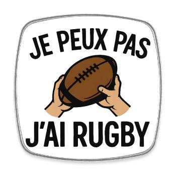 Je peux pas j'ai rugby - Magnet carré - blanc - Devant