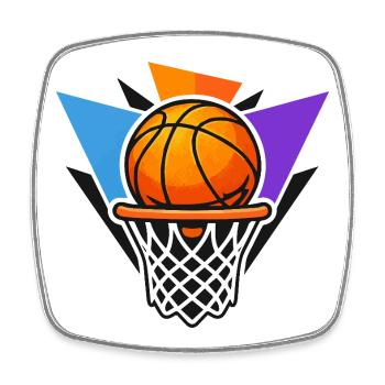 Basketball-Basketball-Basketball-Grafik-Dunk-Kunst - Viereckiger Kühlschrankmagnet - Weiß - Vorne