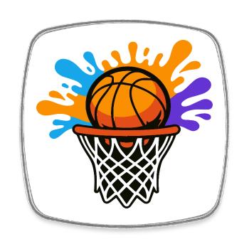 Basketball Splash Dunk Design graphique - Magnet carré - blanc - Devant