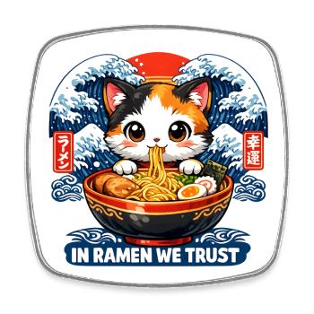 Ich brauche Ramen - Viereckiger Kühlschrankmagnet - Weiß - Vorne