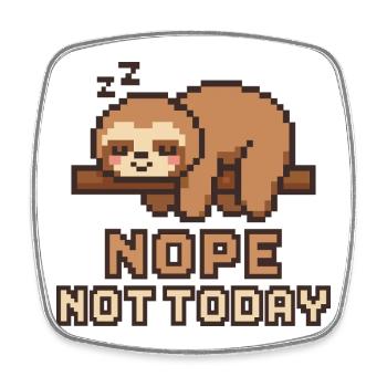 Pixel Faultieranti – NOPE NOT TODAY Lazy Mood - Viereckiger Kühlschrankmagnet - Weiß - Vorne