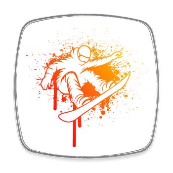 Message clair sur le snowboard pour les femmes - Magnet carré - blanc - Devant