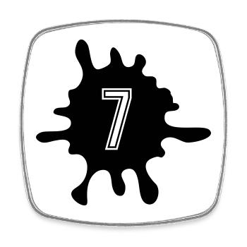 Blobs 7 Number - Square fridge magnet - white - Front
