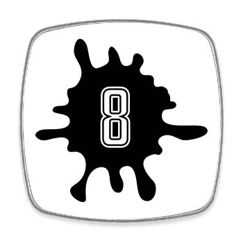 Blobs 8 Number - Square fridge magnet - white - Front